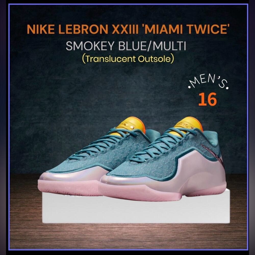 Nike LeBron XXIII 'Miami Edition' - Smokey Blue/Multi—Translucent Outsole